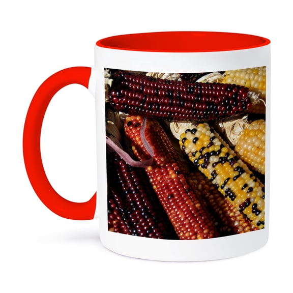 Santa Fe, New Mexico, Usa. Dried Indian Corn., 15oz Two-Tone Red Mug