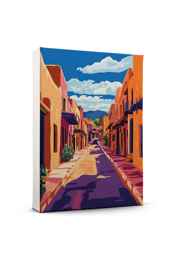 Santa Fe Travel Canvass, New Mexico Canvass Wall Art, Santa Fe Canvas Decor Paintings, New Mexico Pictures Canvas - 101AZ1212