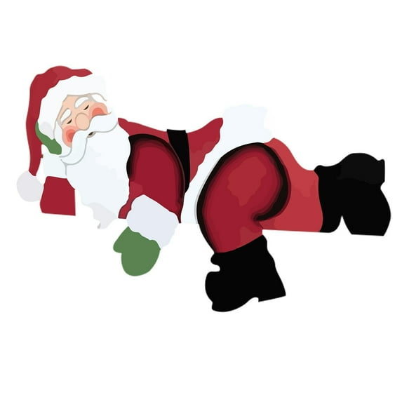 Santa Fence Peeker Decoration - 15.8 Inch Funny Christmas Yard Sign for Garden, Wall, Tree Topper & Outdoor Holiday Home Decor, Waterproof Xmas Ornament