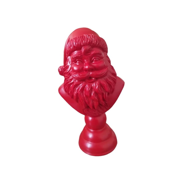 Santa Figurine Bust Sculpture Resin Crafted for Christmas Table Centerpiece Holiday Family Gathering
