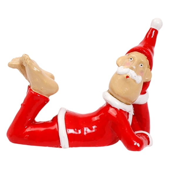 Santa Figurines Each in Different Poses, Christmas Home Decor, Set of Creative Christmas Small Hand Collectibles Santa Figurines Decorations for Party Supplies
