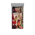 thumbnail image 1 of Santa Fitted Sheet & Pillow Sham Set, Old Santa Claus Sitting at Home at Christmas Night Reading a Letter near the Tree, Decorative Printed 4 Piece Bedding Decor Set, Twinxl, Multicolor, by Ambesonne, 1 of 3
