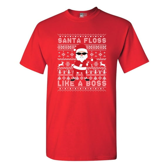 Santa Floss Like A Boss Christmas Funny DT Adult T-Shirt Tee