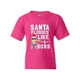 thumbnail image 1 of Santa Flosses Like A Boss Christmas Dance Funny DT Youth Kids T-Shirt Tee, 1 of 2