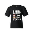 thumbnail image 1 of Santa Flosses Like A Boss Christmas Dance Funny DT Youth Kids T-Shirt Tee, 1 of 2