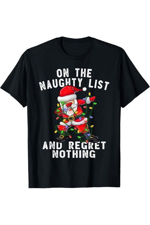 Santa Funny Christmas T-Shirt Holiday Graphic Tee for Men