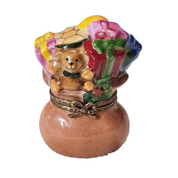Santa Gift Box Treasure Limoges Box Porcelain Figurine