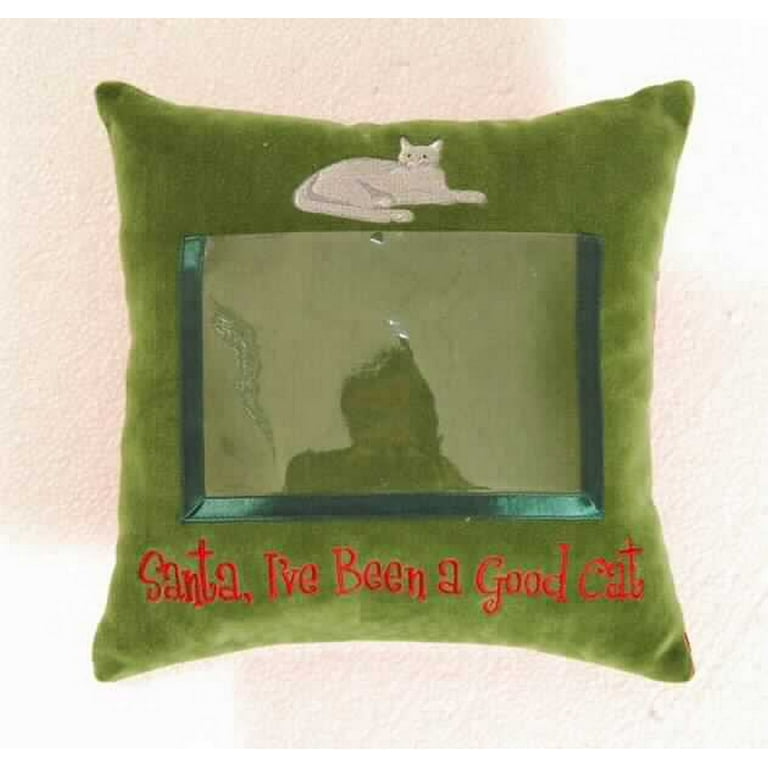 Santa/Good Cat Velvet Picture Pillow 