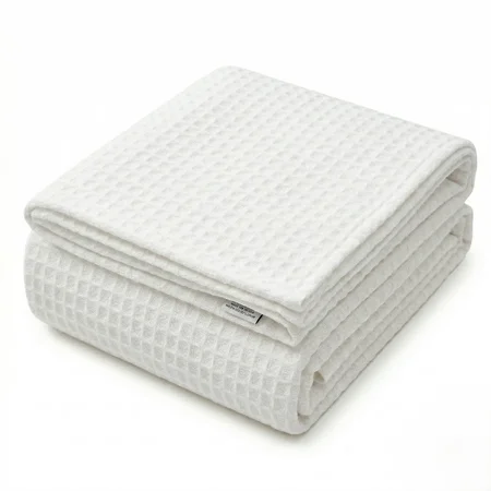 Santa Grace Honeycomb Thermal Waffle Blanket 100% Cotton King White