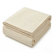 Santa Grace Honeycomb Thermal Waffle Blanket 100% Cotton Twin Ivory