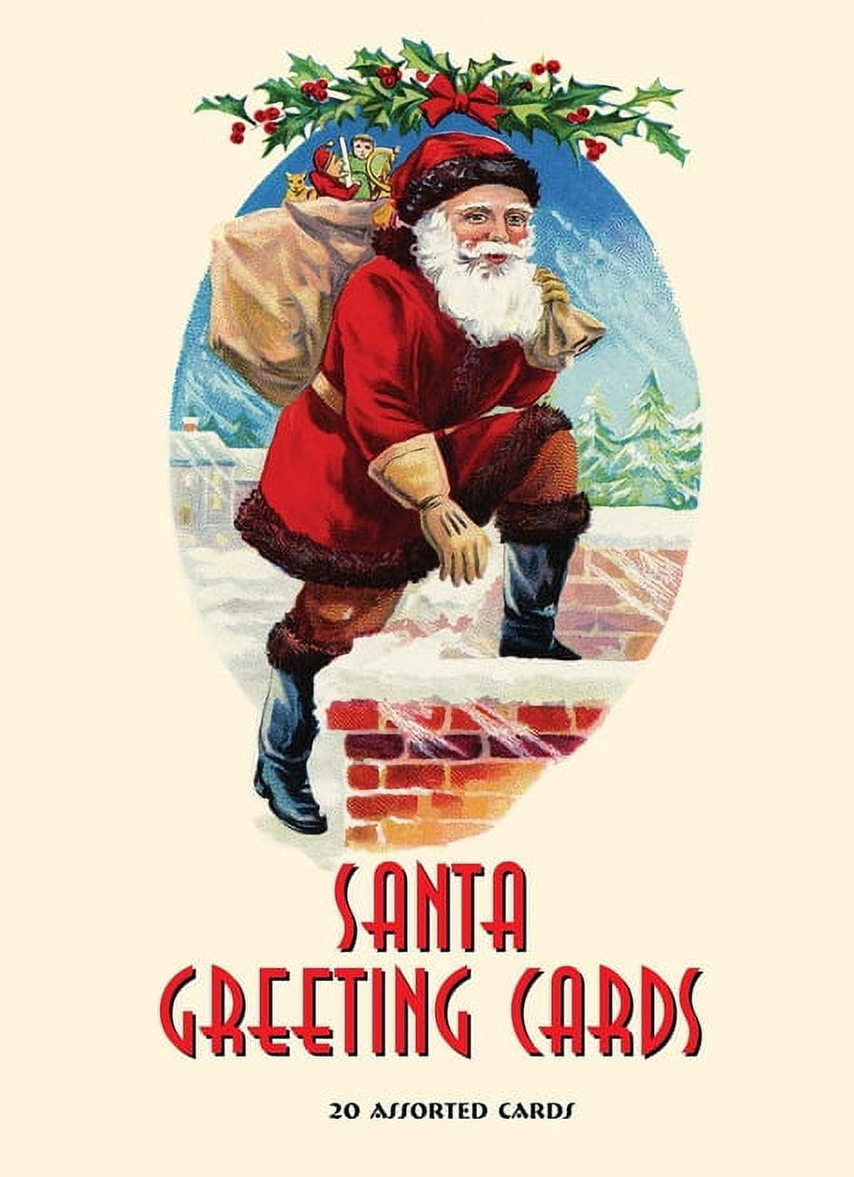 Santa Greeting Cards: 20 Assorted Cards in Deluxe Tin (Other) - Walmart.com