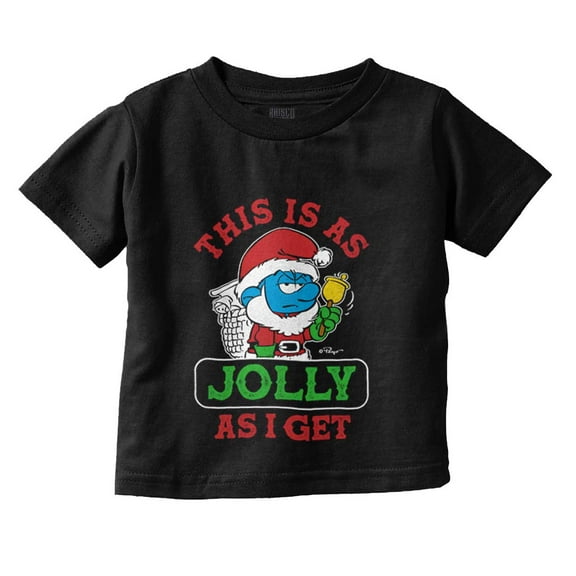 Santa Grumpy Smurf Jolly Christmas Toddler Boy Girl T Shirt Infant Toddler Brisco Brands 12M
