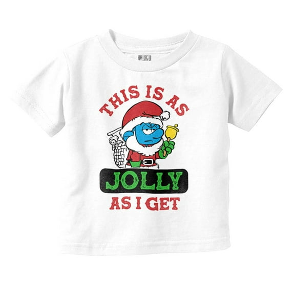 Santa Grumpy Smurf Jolly Christmas Toddler Boy Girl T Shirt Infant Toddler Brisco Brands 3T