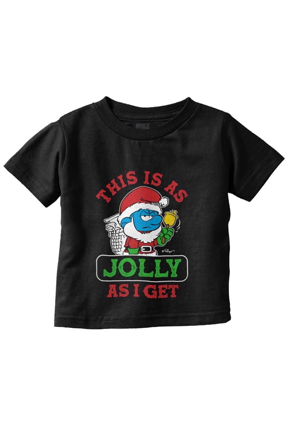 Santa Grumpy Smurf Jolly Christmas Toddler Boy Girl T Shirt Infant Toddler Brisco Brands 4T
