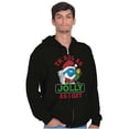 thumbnail image 1 of Santa Grumpy Smurf Jolly Christmas Zip Up Hoodie Men's Women's Brisco Brands S, 1 of 6