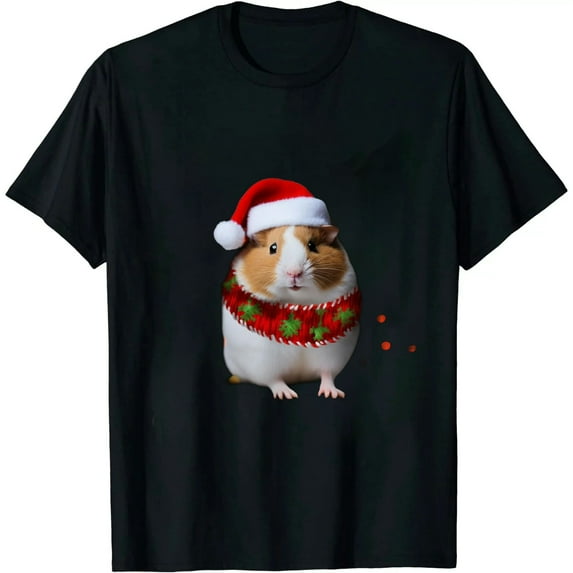 Santa Guinea Pig Christmas Tree Lights Ugly Sweater Pajama T-Shirt