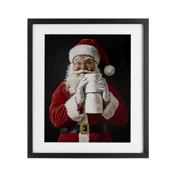 Stupell Industries Santa Has Your TP Black Framed Print Under Glass, design by Arlington Prints