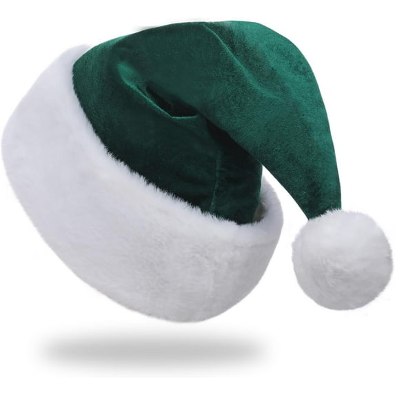 Santa Hat,Adults Unisex Velvet Christmas Hat,New Year Festive Party Christmas Supplies