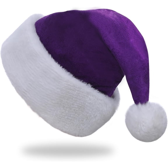 Santa Hat, Adults Unisex Velvet Christmas Hat, New Year Festive Party Xmas Supplies