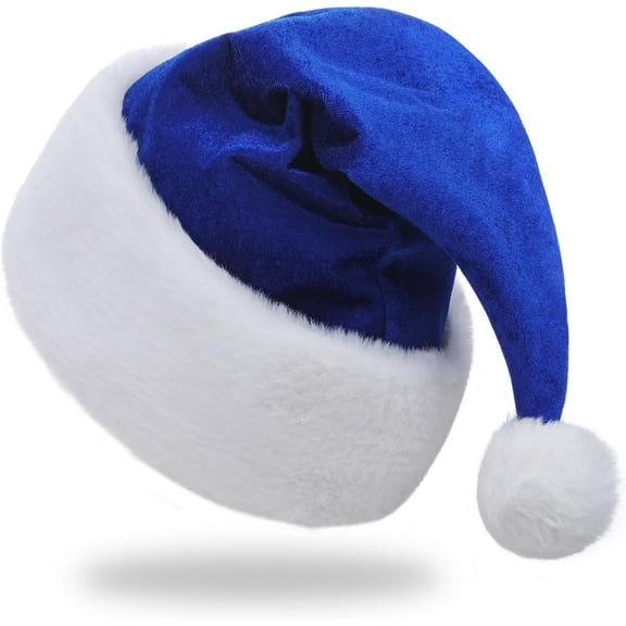 Santa Hat, Adults Unisex Velvet Christmas Hat, New Year Festive Party Xmas Supplies