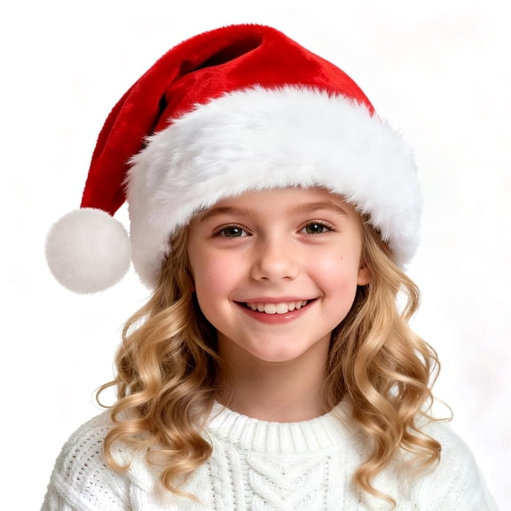 Santa Hat Christmas Hat : Adult Xmas Holiday Santa Hat for Men Women - Christmas New Year Party Supplies