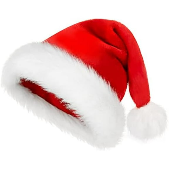 Santa Hat Christmas Hat Xmas New Year Festive Holiday Party Supply Plush Classic Fur Santa Claus Hat Extra Large Santa Hat Adults