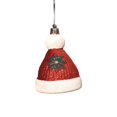 thumbnail image 1 of Santa Hat Christmas Ornament, Glittery Hanging Christmas Tree Decoration for Indoor Home Holiday Display, 1 of 3