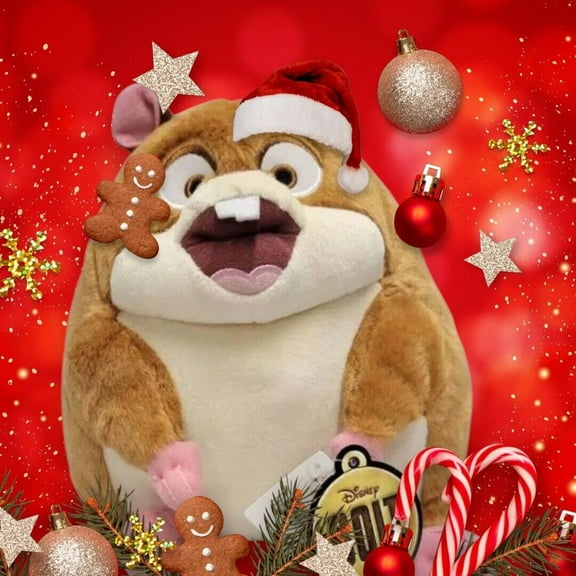 Santa Hat Disney Rhino From BOLT Plush Toy Doll 10 Stuffed Animal New Holiday