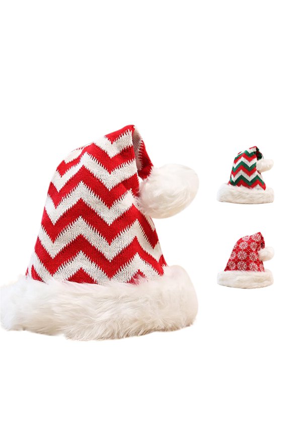 Santa Hat Knit Cap Holiday Accessory for Adults and Kids Hair Transplant Hat One Size