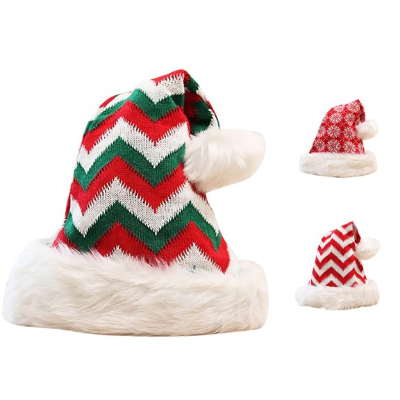 Santa Hat Knit Cap Holiday Accessory for Adults and Kids Hair Transplant Hat One Size