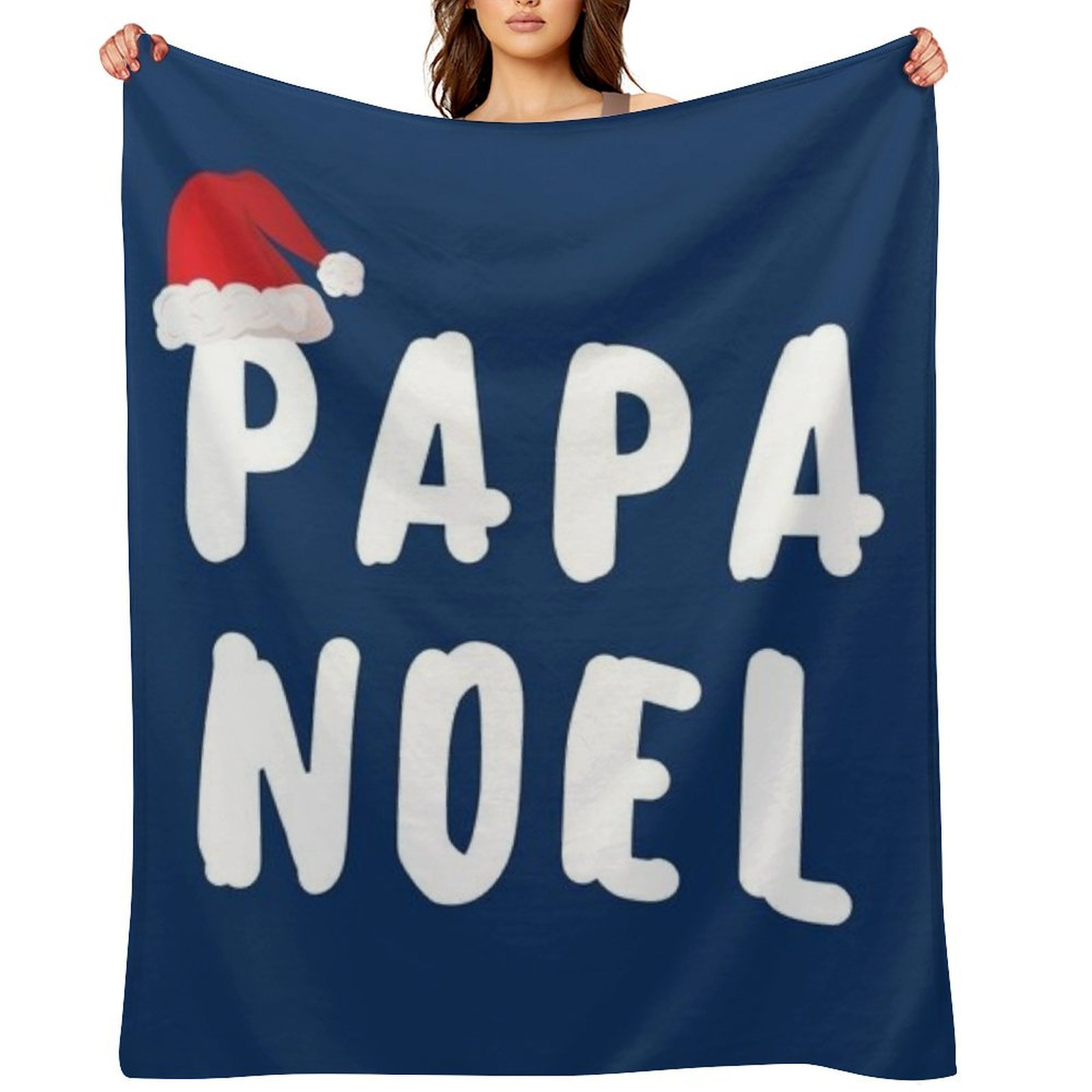 Santa Hat Papa Noel Warm Flannel Blanket Soft Comfortable Home Bed Air Conditioning Blanket