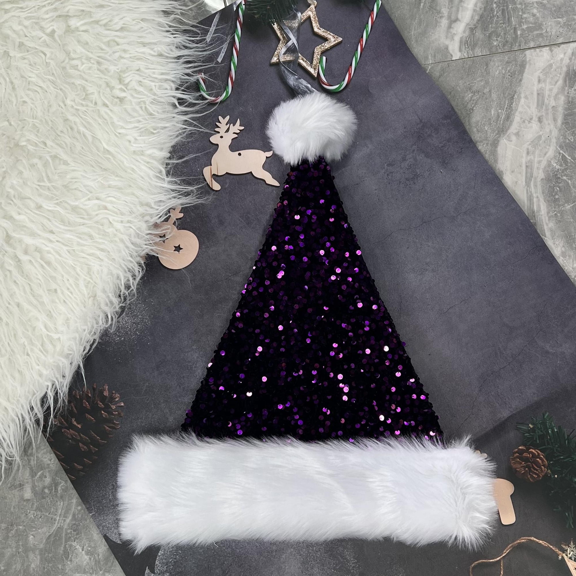 Fancy Bustle Santa Hat