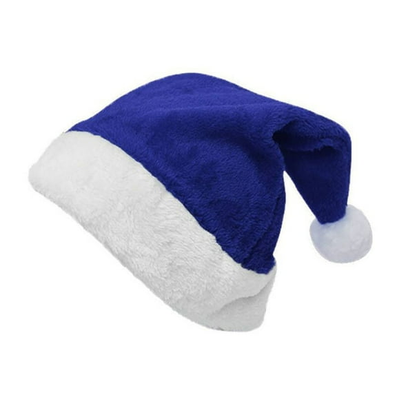 Santa Hat for Adult Christmas Hats Unisex Holiday Velvet Plush Brim Comfort Xmas Hat for Festive Party