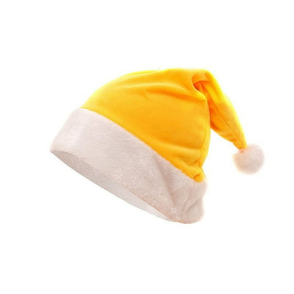 Santa Hat for Adults Holiday Gift Plush Christmas Hat for New Year Festive Party Multicolor