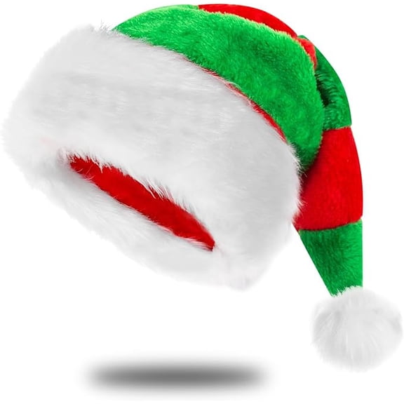 Santa Hats for Adults, Unisex Velvet Touch Comfort Christmas Hats for New Year Festive Party Christmas Supplies