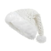 MILDSOWN Santa Hats for Adults, Women Men Christmas Cap Plush Sequins Santa Hats Party Caps Bobbles Holiday Hat