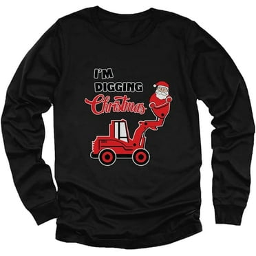 Santa I'm Digging Christmas Gift For Boys Toddler Kids Long sleeve T-Shirt