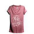 thumbnail image 1 of Santa Is Watching Women's Fashion Relaxed V-Neck T-Shirt Tee Heather Rouge Large, 1 of 3