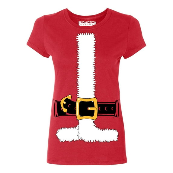 Santa Jacket Christmas Costume Jumbo Print Women's T-shirt, S, Red