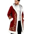 thumbnail image 1 of Santa Jacket Men Christmas Unisex Long Cardigan Fuzzy Flannel Jackets Winter Warm Coat Xmas Holiday, 1 of 4