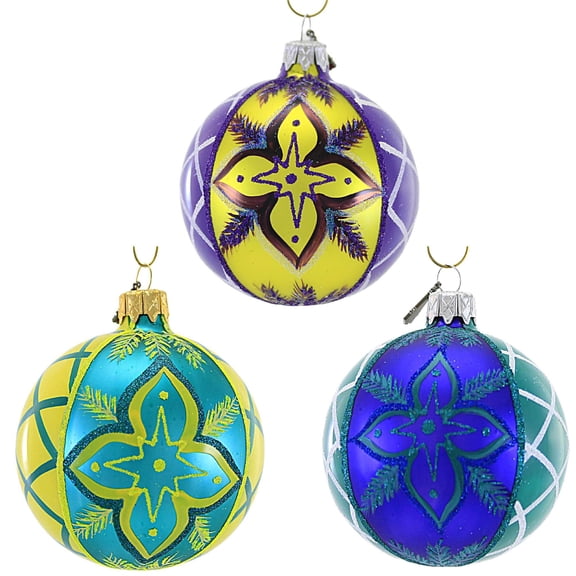 Santa Land 4.00In Fleur-De-Orleans, Glass, Ornament Ball Mardi Gras Krewe 20M1100