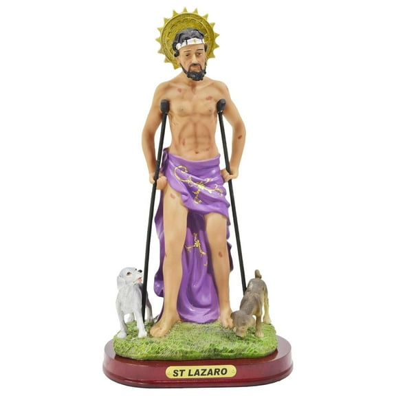 Santa Lazarus Estatua Saint St. Lazarus Statue Sculpture in Resin Home Decor Decoration(12 Inches)