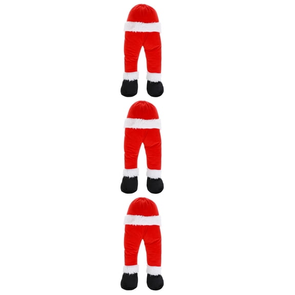 Santa Legs Christmas Tree Decorations, 3pcs Red Fake Santa Legs Hanging Ornaments for Xmas Tree