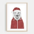 thumbnail image 1 of Santa Lion - Illustration Christmas Animal Wildlife Humor Portrait Sketch Oak Framed Wall Art Print 24 x 36 inches, 1 of 59
