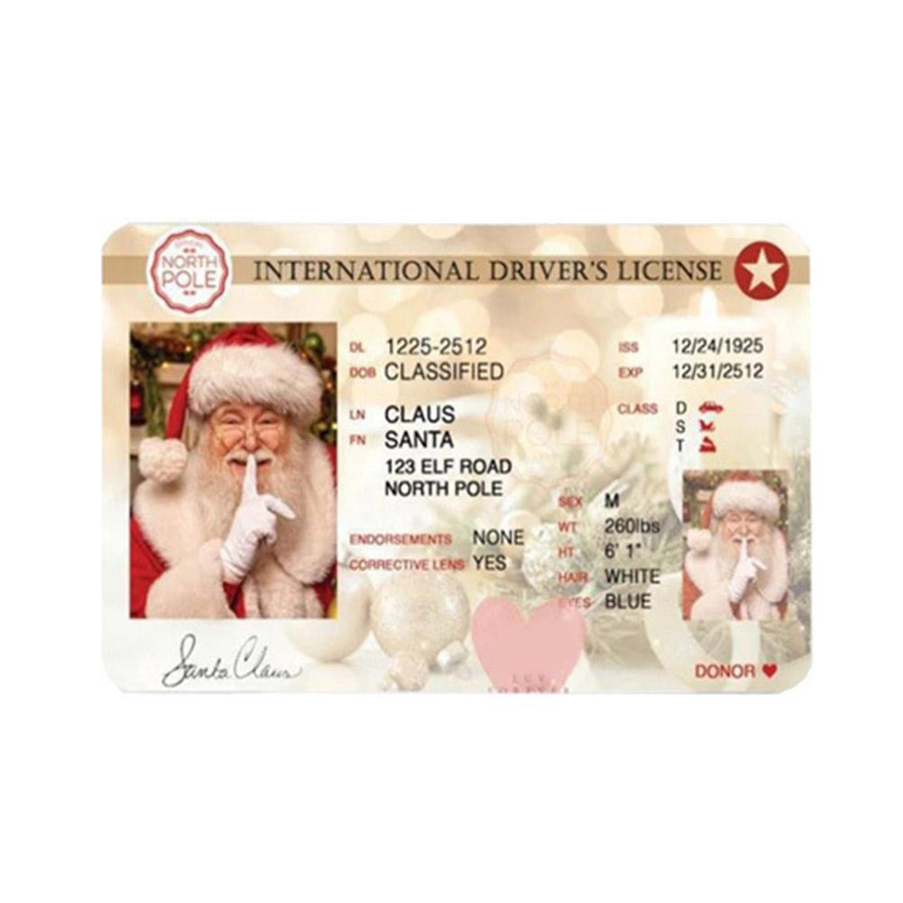 Santa Lost Driver's License Card DIY Santa Lost ID Card Santa License ...