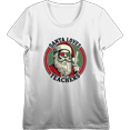 thumbnail image 1 of Santa Loves Teachers Women's Vivid White Crew Neck Short Sleeve Crop Tee-3XL, 1 of 3