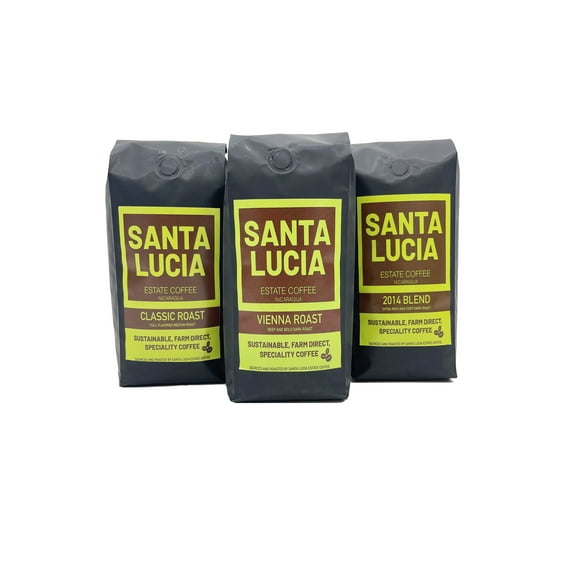 Santa Lucia Coffee Vienna Roast 3 Pounds (3-16oz Bags) Ground