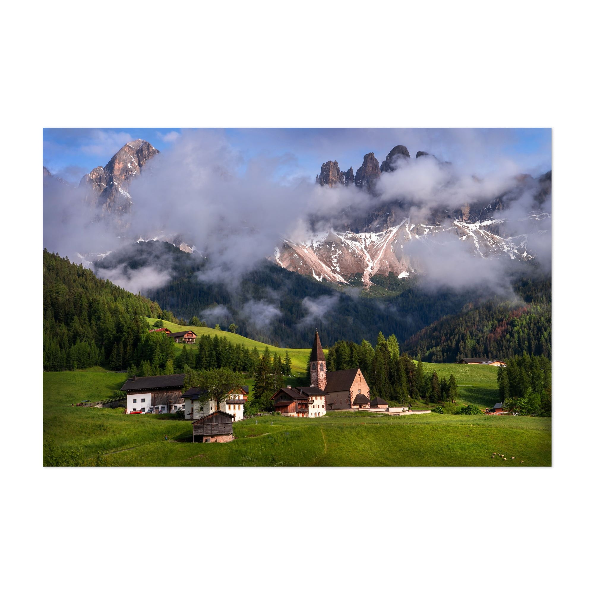 Santa Maddalena - Valley Val di Funes - Dolomites - Italy - Trentino-South  Tyrol Italy Photography Landscape Mountain Nature Rural Scenic Farmhouse  Travel Poster Unframed Wall Art Print 40 x 60 inches - Walmart.com, image size:2000x2000