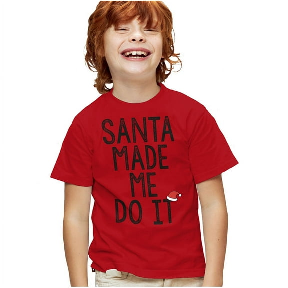 Santa Made Me Do It This Christmas Unisex Youth T Shirt