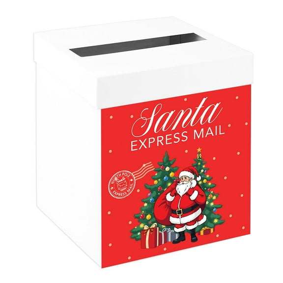 Santa Mailbox Santa Express Mail with Christmas Trees, Letters to Santa Box